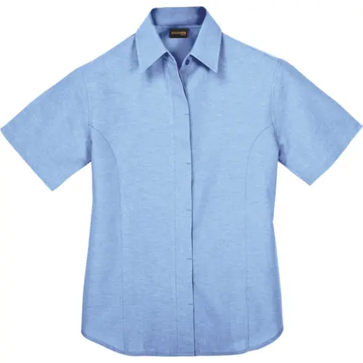 Sky Blue Oxford Blouse Short Sleeve Ladies'